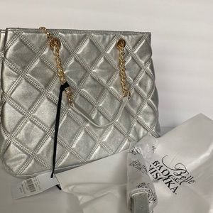 Silver quilted bag/purse